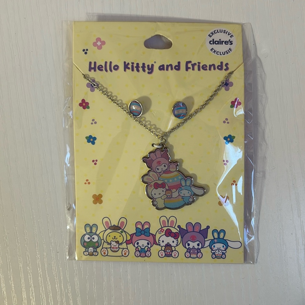 Hello Kitty and Friends Easter necklace and earring set
